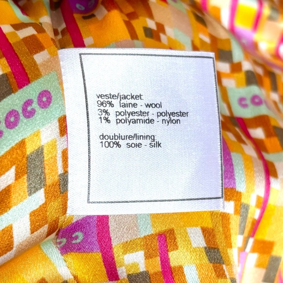 CHANEL ❌SOLD❌2001 LESAGE PINK TWEED JACKET VIVRANT COCO SILK LINING NEW - Picture 12 of 12